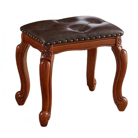 Rubberwood Entry Bench, Vanity Stool, Genuine Leather Solid Wood Entry Bench, Vintage Entry Stool, Solid Wood Ottoman-Art Painting Canvas