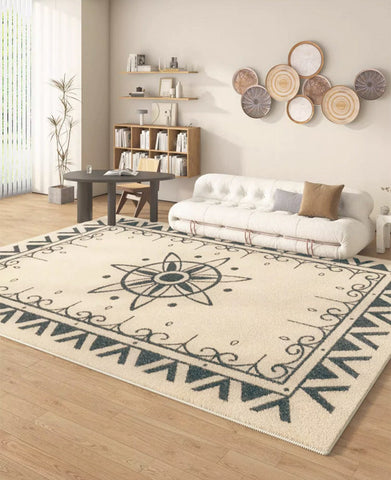 Hallway Modern Runner Rugs, Thick Contemporary Area Rugs Next to Bed, Abstract Area Rugs for Living Room, Modern Rugs under Dining Room Table-Art Painting Canvas