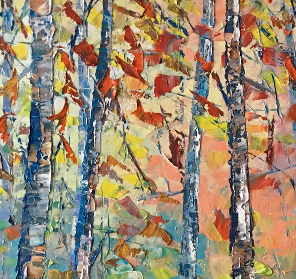 Birch Tree Painting, Landscape Painting, Original Wall Art, Canvas Art, Custom Large Oil Painting-Art Painting Canvas