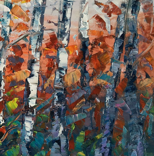 Canvas Art, Birch Tree Wall Art, Abstract Painting, Living Room Wall Art, Original Artwork, Custom Canvas Painting-Art Painting Canvas