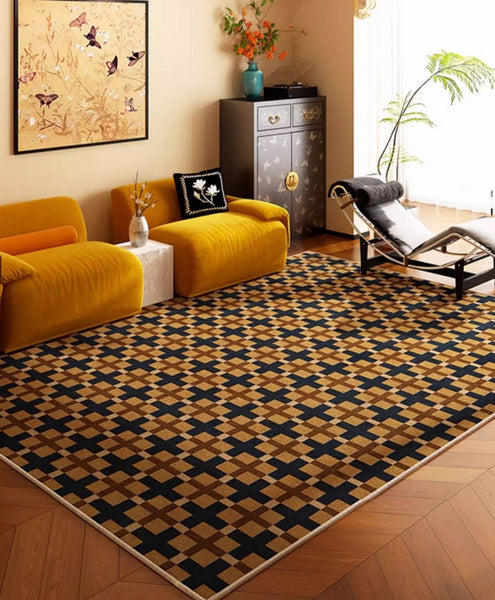 Abstract Modern Rugs for Living Room, Modern Rugs under Dining Room Table, Mid Century Geometric Carpets, Contemporary Modern Rugs Next to Bed