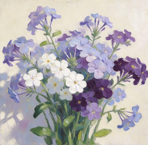 Original Flower Paintings, A Bunch of Blooming Forget-me-nots, Still Life Painting, Small Canvas Artwork, Hand Painted Canvas Art, Buy Small Paintings Online-Art Painting Canvas