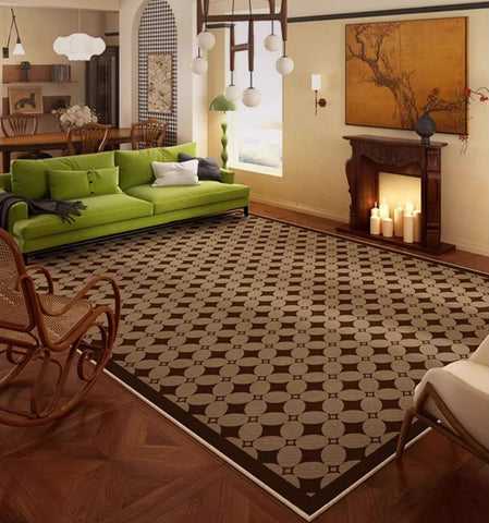 Modern Rugs under Dining Room Table, Abstract Modern Rugs for Living Room, Mid Century Geometric Carpets, Contemporary Modern Rugs Next to Bed