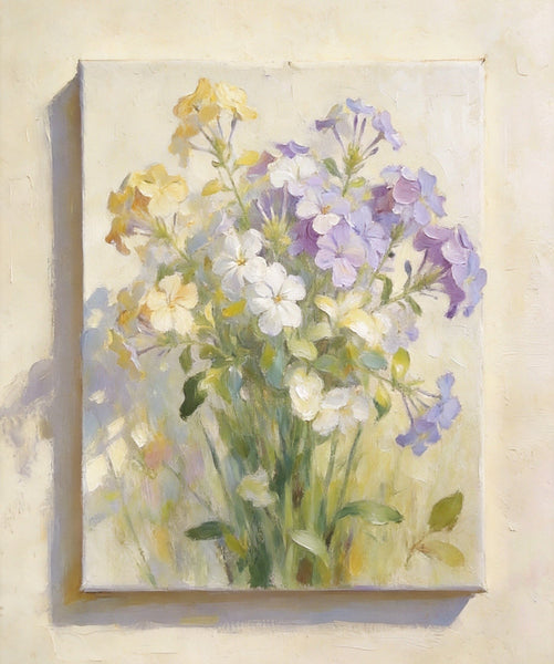 Fading Hues of Summer Blooms, Original Flower Paintings, Small Canvas Artwork, Original Still Life Paintings, Hand Painted Canvas Art-Art Painting Canvas