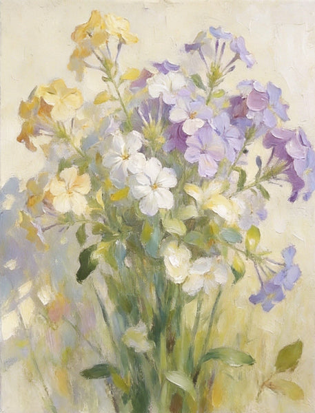 Fading Hues of Summer Blooms, Original Flower Paintings, Small Canvas Artwork, Original Still Life Paintings, Hand Painted Canvas Art-Art Painting Canvas