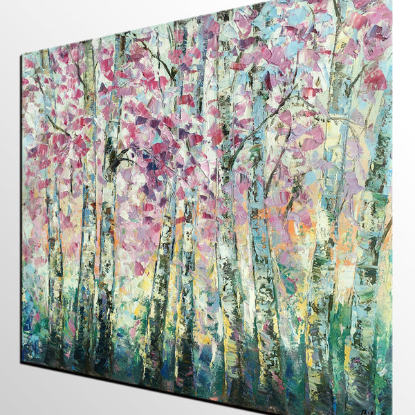 Landscape Oil Paintings, Autumn Tree Painting, Oil Painting on Canvas, Custom Original Painting for Sale-Art Painting Canvas