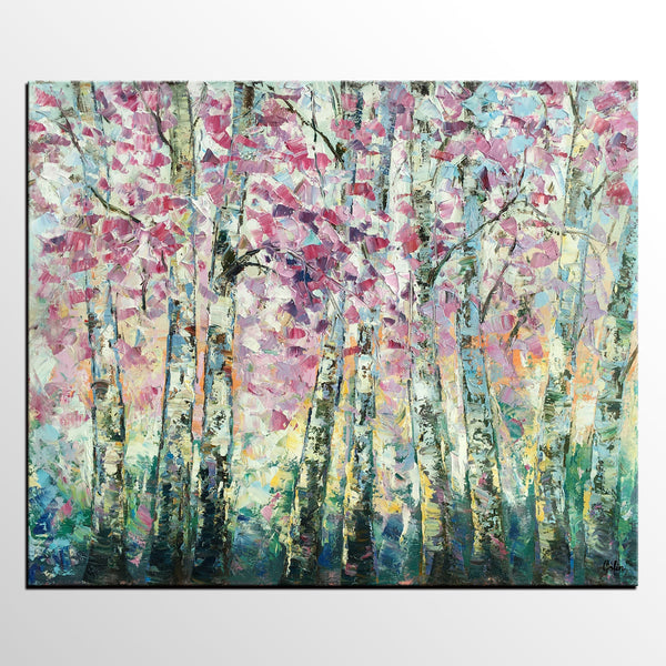 Landscape Oil Paintings, Autumn Tree Painting, Oil Painting on Canvas, Custom Original Painting for Sale-Art Painting Canvas