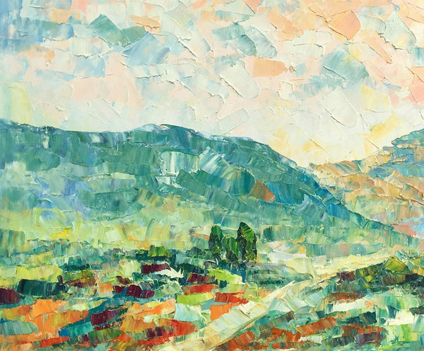 Mountain Landscape Canvas Paintings, Impasto Painting, Palette Knife Paintings, Original Landscape Art, Custom Large Painting for Bedroom-Art Painting Canvas