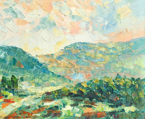 Mountain Landscape Canvas Paintings, Impasto Painting, Palette Knife Paintings, Original Landscape Art, Custom Large Painting for Bedroom-Art Painting Canvas