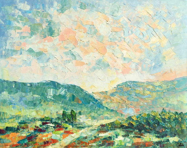 Mountain Landscape Canvas Paintings, Impasto Painting, Palette Knife Paintings, Original Landscape Art, Custom Large Painting for Bedroom