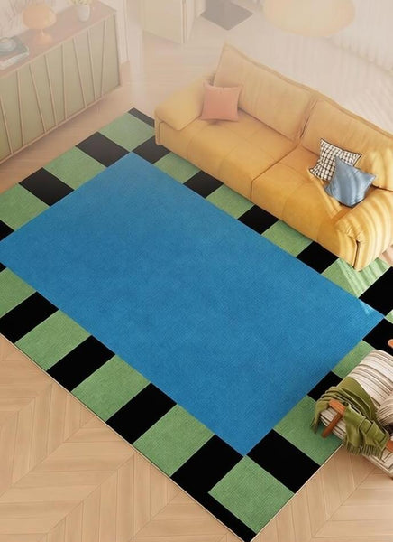 Mid Century Contemporary Rugs, Geometric Modern Rugs, Modern Living Room Rug Ideas, Colorful Area Rugs for Dining Room-Art Painting Canvas