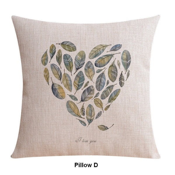 Decorative Sofa Pillows for Dining Room, Simple Decorative Pillow Covers, Love Birds Throw Pillows for Couch, Singing Birds Decorative Throw Pillows-Art Painting Canvas