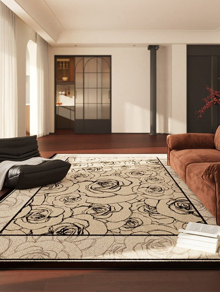 Simple Large Modern Rugs for Living Room, Abstract Modern Rugs for Bedroom, Contemporary Geometric Modern Rugs, Modern Rugs for Dining Room-Art Painting Canvas