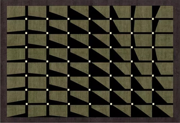 Modern Rugs for Dining Room, Modern Living Room Rug Ideas, Mid Century Modern Rugs Next to Bed, Green Contemporary Rugs for Bedroom-Art Painting Canvas