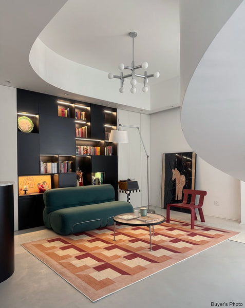 Modern Rugs for Dining Room, Large Modern Rugs for Living Room, Mid Century Modern Rugs for Bedroom, Abstract Geometric Modern Rugs-Art Painting Canvas