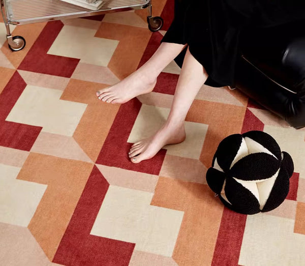 Modern Rugs for Dining Room, Large Modern Rugs for Living Room, Mid Century Modern Rugs for Bedroom, Abstract Geometric Modern Rugs-Art Painting Canvas