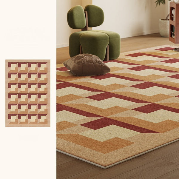 Modern Rugs for Dining Room, Large Modern Rugs for Living Room, Mid Century Modern Rugs for Bedroom, Abstract Geometric Modern Rugs-Art Painting Canvas