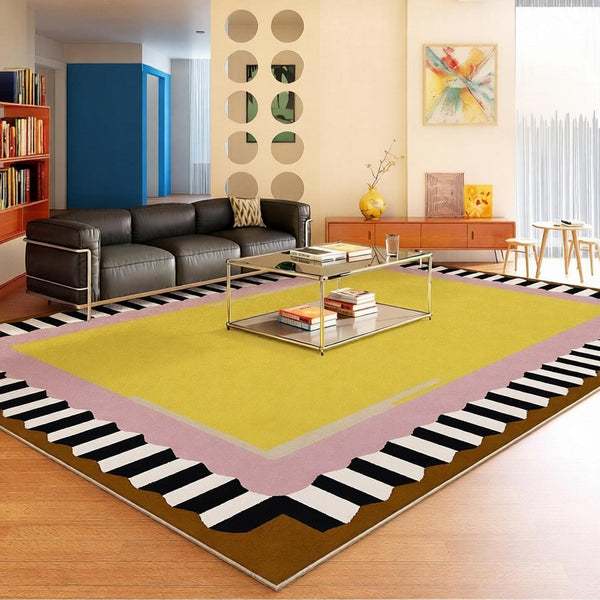 Modern Rugs under Coffee Table, Mid Century Contemporary Modern Rugs, Colorful Modern Rugs for Living Room, Dining Room Geometric Modern Rugs-Art Painting Canvas