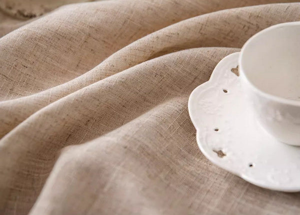 Brown Tablecloth for Home Decoration, Simple Linen Rectangle Table Cover for Dining Room Table, Modern Table Cloth, Square Tablecloth for Oval Table-Art Painting Canvas