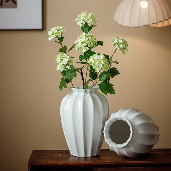 Large Flower Vases on Table, Centerpiece Ceramic Bud Vases, Porcelain Flower Vases, Handmade Water Holding Flower Vase-Art Painting Canvas