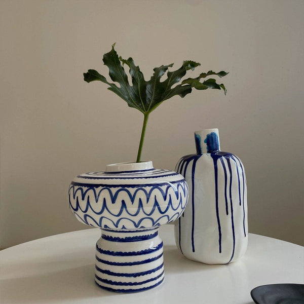 Modern Ceramic Flower Vases, Handmade Water Holding Flower Vases, Porcelain Bud Vases, Small Flower Vases on Table-Art Painting Canvas