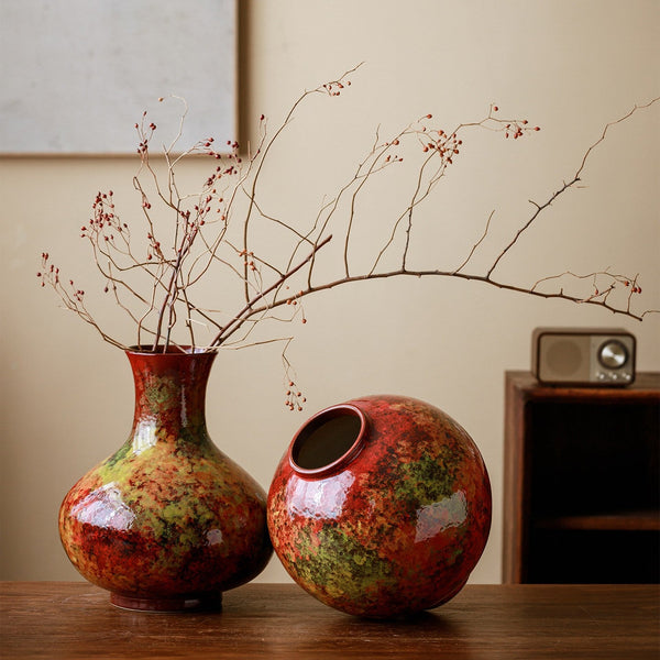 Handmade Water Holding Flower Vases, Large Pottery Flower Vases, Modern Bouquet Flower Vases, Centerpiece on Dining Table, Flower Vase on Table-Art Painting Canvas