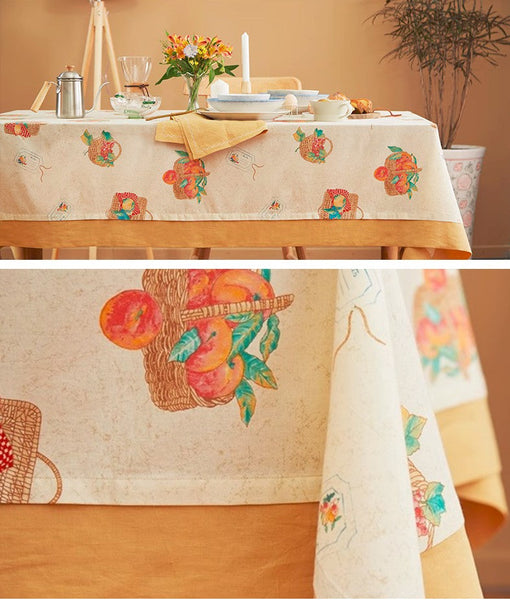 Extra Large Modern Table Cloths for Dining Room, Kitchen Rectangular Table Covers, Square Tablecloth for Round Table, Wedding Tablecloth, Farmhouse Cotton Table Cloth-Art Painting Canvas