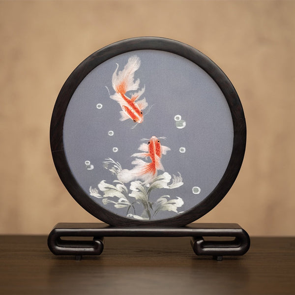 Exclusive Business Present Panda Embroidered Decor, Traditional Chinese Suzhou Embroidery Ornament, Premium Souvenir, Unique Birthday Gift-Art Painting Canvas
