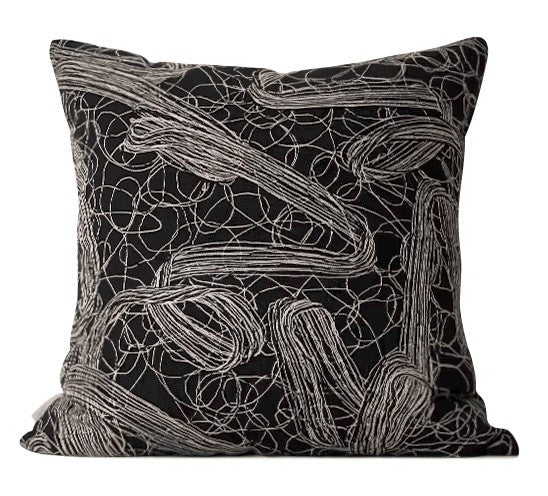 Decorative Pillow for Interior Design, Black Modern Throw Pillows, Simple Modern Throw Pillow for Couch, Modern Sofa Pillow Covers-Art Painting Canvas