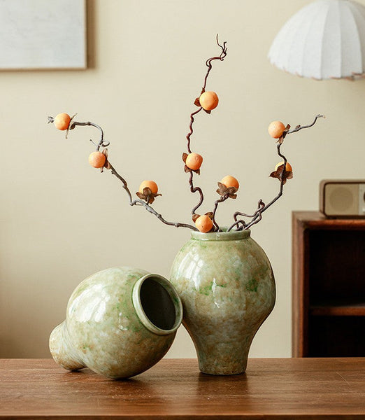 Centerpiece Ceramic Bud Vases, Porcelain Flower Vases, Flower Vases on Table, Handmade Water Holding Flower Vase-Art Painting Canvas