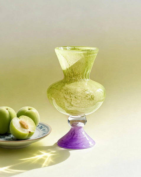 Centerpiece Contemporary Vases on Table, Modern Glass Vase for Flowers, Mid Century Glass Vases, Handmade Modern Vases for Living Room, Unique Decorative Glass Vase-Art Painting Canvas