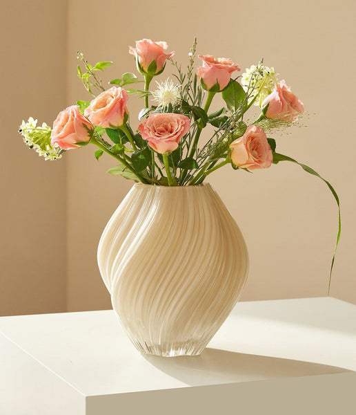 Handmade Contemporary Glass Vases, Unique Decorative Glass Vase, Mid Century Vases for Flowers, Modern Vases for Living Room, Centerpiece Vases on Table-Art Painting Canvas