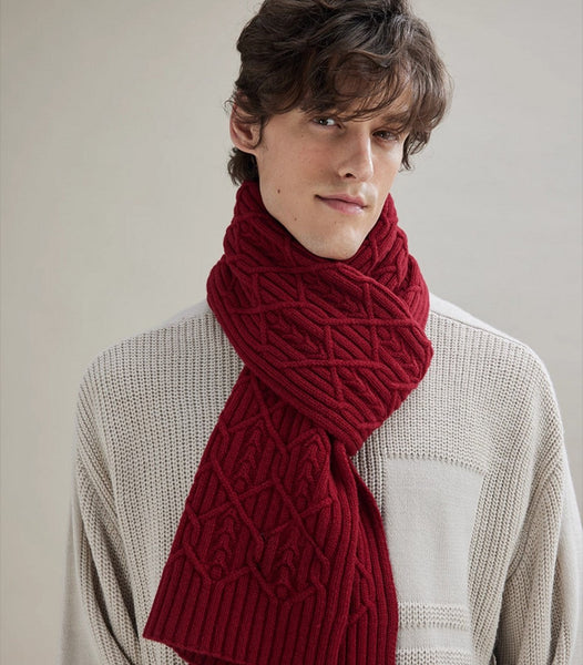 Business Wool Scarf for Gentleman, Casual Scarf Men, Men's Wool Scarf Winter, Thick Wool Scarf, Men's Winter Scarf, Formal Men Scarf Styles, Red Fashion Scarf-Art Painting Canvas