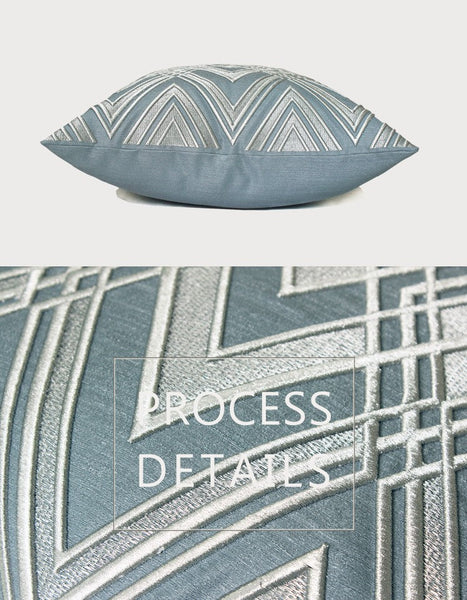 Simple Modern Pillows, Blue Modern Throw Pillows, Decorative Pillows for Couch, Modern Sofa Pillows, Contemporary Throw Pillows-Art Painting Canvas