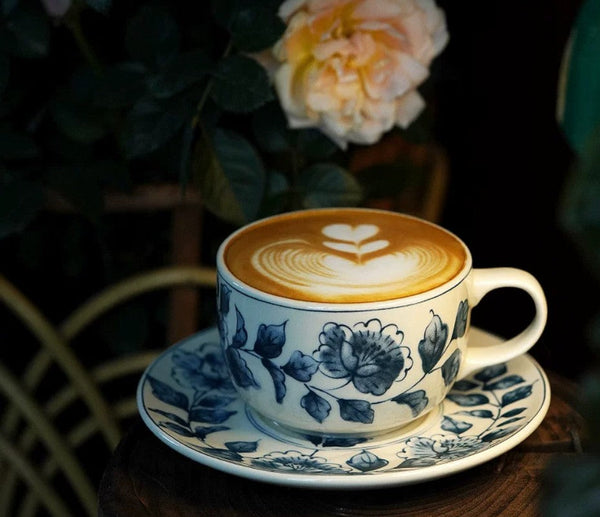 Traditional Tea Cup Set, Porcelain Tea Cups, Floral Tea Cup Set, Classic British Tea Cups, Elegant Tea Cup With Saucer, Ceramic Tea Cup with Saucer, Tea Cup Set, Vintage Tea Cup Set, Modern Ceramic Cups-Art Painting Canvas