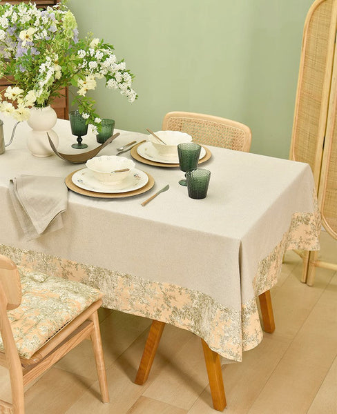 Modern Tablecloth for Kitchen, Cotton and Linen Rectangle Table Covers for Dining Room Table, Square Tablecloth for Coffee Table