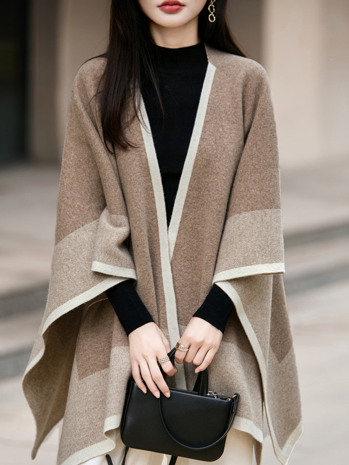 Camel Brown Wool Scarf, Soft Wool Scarf for women, Christmas Holiday Gift, Evening Wrap, Large Winter Shawl, Elegant Shawl, Warm Cape, Winter Scarves, Winter Shawl-Art Painting Canvas