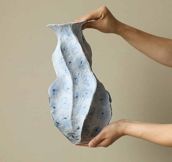 Porcelain Vases for Modern Home Decor, Contemporary Vases on Dining Table, Centerpiece Ceramic Bouquet Vases, Elegant Handmade Modern Flower Vase-Art Painting Canvas