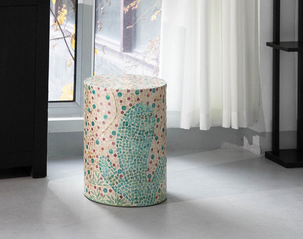Contemporary Small Sofa Side Table, Portable Casual Side Table, Creative Coffee Table, Shell Small Side Table, Unique Small End Table-Art Painting Canvas