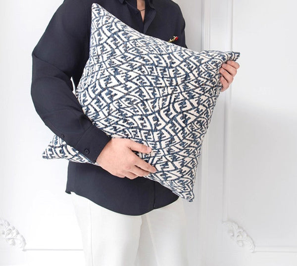 Modern Pillows for Couch, Blue Decorative Throw Pillows for Living Room, Decorative Pillow Covers, Large Modern Sofa Cushion-Art Painting Canvas