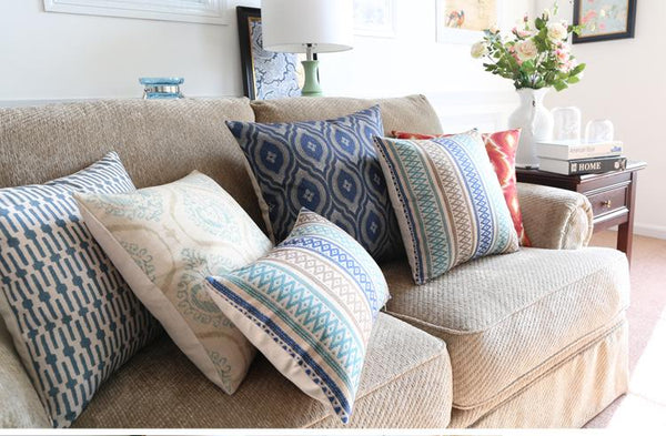 Decorative Pillows for Couch, Simple Modern Throw Pillows, Geometric Pattern Throw Pillows, Decorative Sofa Pillows for Living Room-Art Painting Canvas