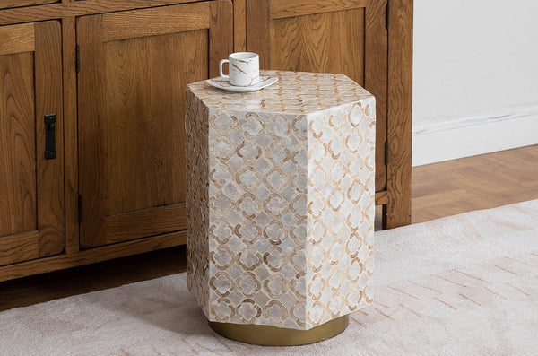 Portable Casual Side Table, Creative Coffee Table, Contemporary Small Sofa Side Table, Shell Small Side Table, Unique Small End Table-Art Painting Canvas