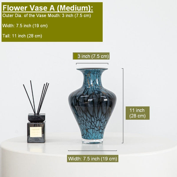 Handmade Liuli Vases, Centerpiece Vases on Table, Colored Glaze Vase for Modern Home Decor, Glass Bud Vases, Bouquet Flower Vase-Art Painting Canvas