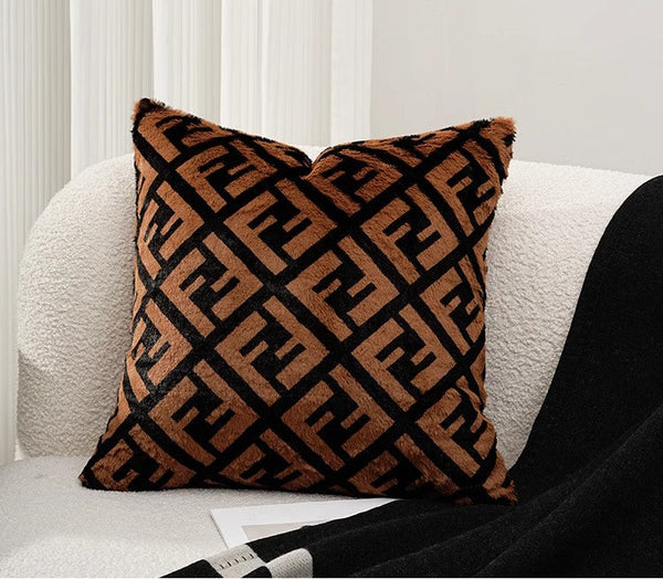 Decorative Pillow Covers, Brown Modern Pillows for Couch, Abstract Decorative Throw Pillows for Living Room, Large Modern Sofa Pillow Cases-Art Painting Canvas