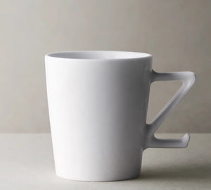 Modern Handmade Pottery Coffee Cup, Creative White Ceramic Coffee Mugs, Large Unique Tea Cup, Large Capacity Coffee Cups-Art Painting Canvas