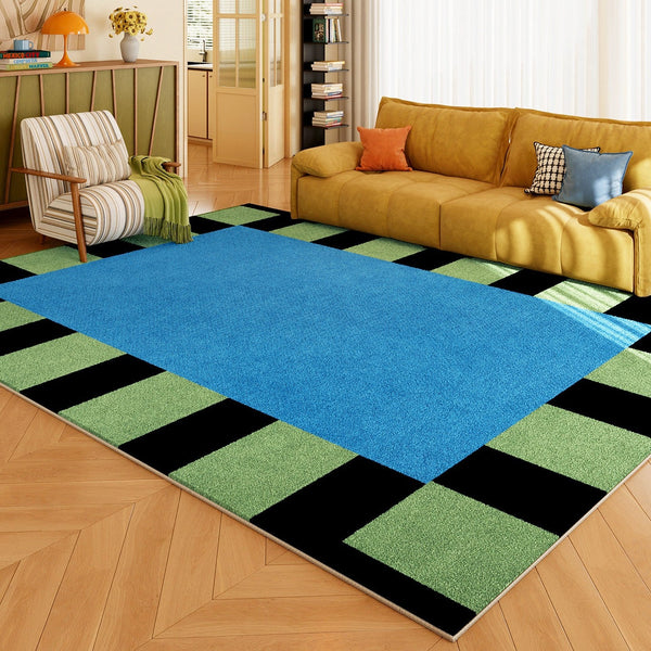 Mid Century Contemporary Rugs, Geometric Modern Rugs, Modern Living Room Rug Ideas, Colorful Area Rugs for Dining Room-Art Painting Canvas