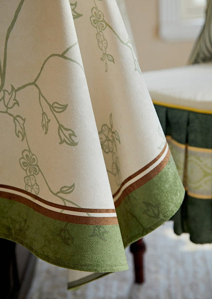 Spring Green Flower Table Covers, Large Modern Rectangle Tablecloth for Dining Table for Round Table, Farmhouse Table Cloth for Oval Table, Square Tablecloth for Kitchen-Art Painting Canvas