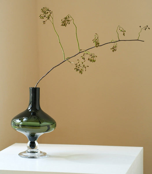 Decorative Glass Vase, Mid Century Glass Vases, Handmade Modern Vases for Bedroom, Centerpiece Contemporary Vases on Table, Modern Glass Vase for Flowers-Art Painting Canvas