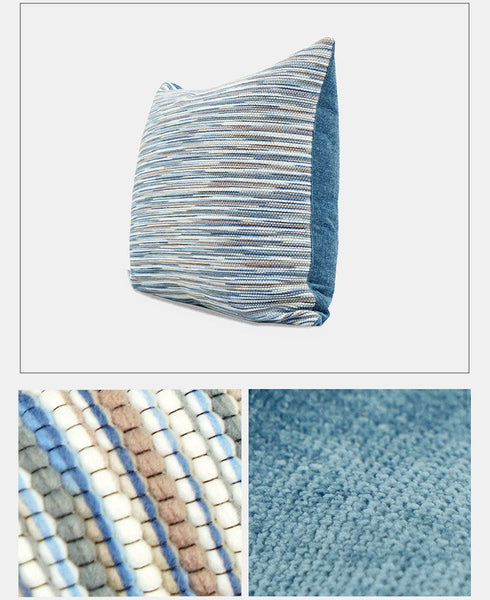 Abstract Blue Modern Sofa Pillows, Large Decorative Throw Pillows, Contemporary Square Modern Throw Pillows for Couch, Simple Throw Pillow for Interior Design-Art Painting Canvas