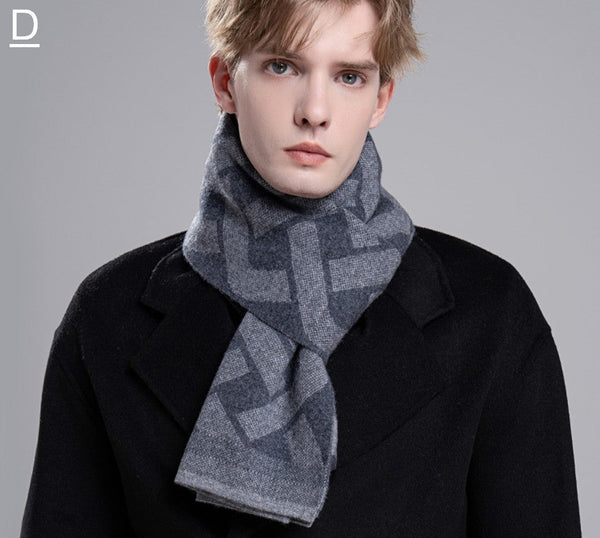 Wool Scarf for Gentleman, Thick Wool Scarf, Men's Winter Scarf, Casual Scarf Men, Men's Wool Scarf Winter, Fashion Scarf, Business Formal Men Scarf Styles-Art Painting Canvas